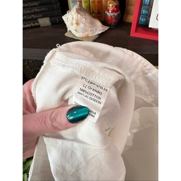 Altar’d State White Cotton Wide Leg Denim Style Pants Size Large - Picture 5 of 5